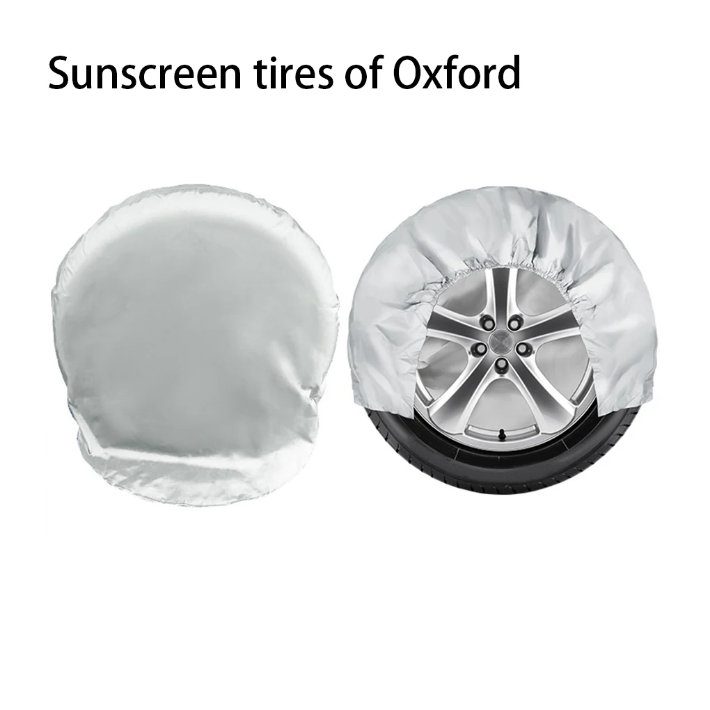 

4 Pieces Car Tire Cover Wheel Protector Universal Truck Tyre Silver