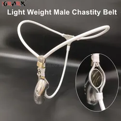 Light Weight Male Chastity Belt Underwear Metal Cock Cage Penis Sleeve BDSM Bondage Gear Set Adult Games Erotic Sex Toys for Men