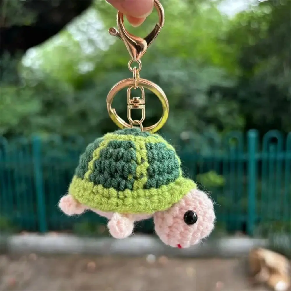 Fashion Bring Warmth Strength To People Turtle Toy Hand Crocheted Birthday Gift Turtle Keychain with Card Turtle Bag Pendant