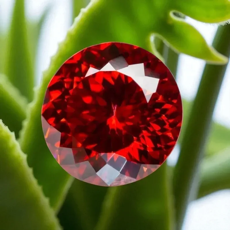 

L-гранатный цветной муассанит, камень круглой формы, 100, граненая огранка, подвески, драгоценный камень, кольцо «сделай сам», ожерелье, серьги, основные материалы с Repor