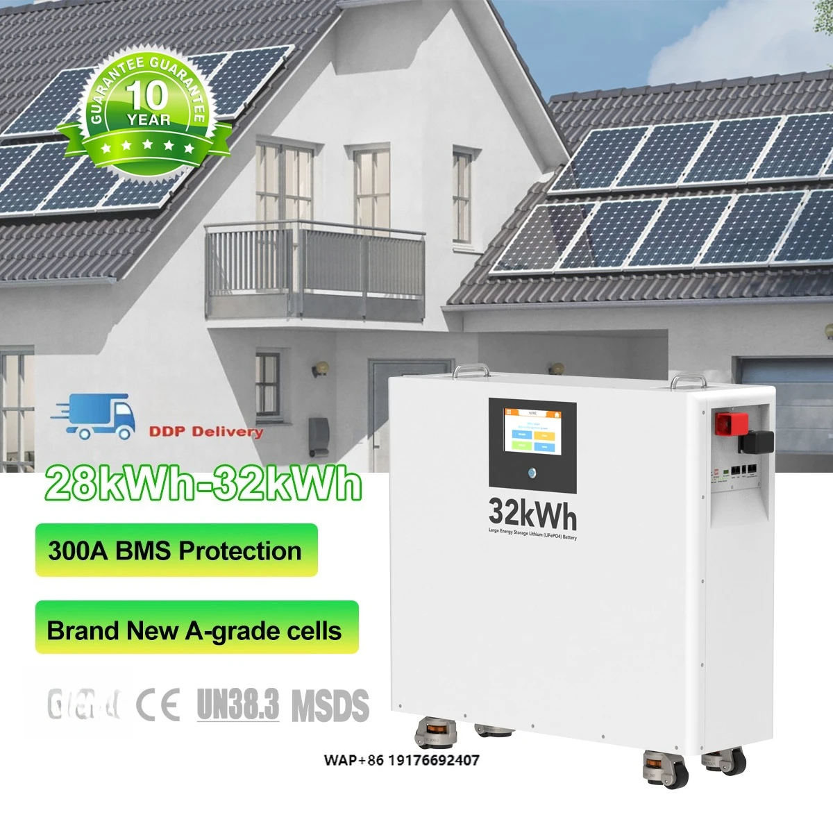 Mobile 51.2v 600ah Low Voltage 30KWH  Solar Lithium Lifepo4 Battery BackUp Battery Power for Home Solar Battery System