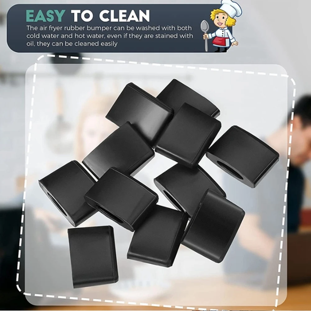 20PCS Air Fryer Rubber Bumpers Air Fryer Pieces Non-Scratch Protective Covers for AirFryer Grill Pan Kitchen