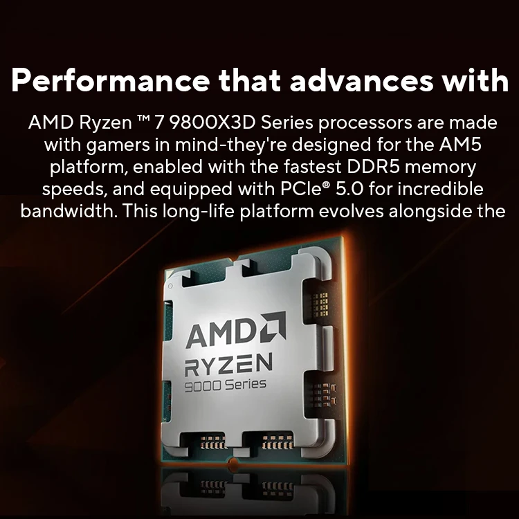 AMD Ryzen™ 7 9800X3D New Processor , 3D V-Cache  8C/16T 120W up to 5.2 GHz, L3=96M 100-100001084 Socket AM5 but without cooler image 3