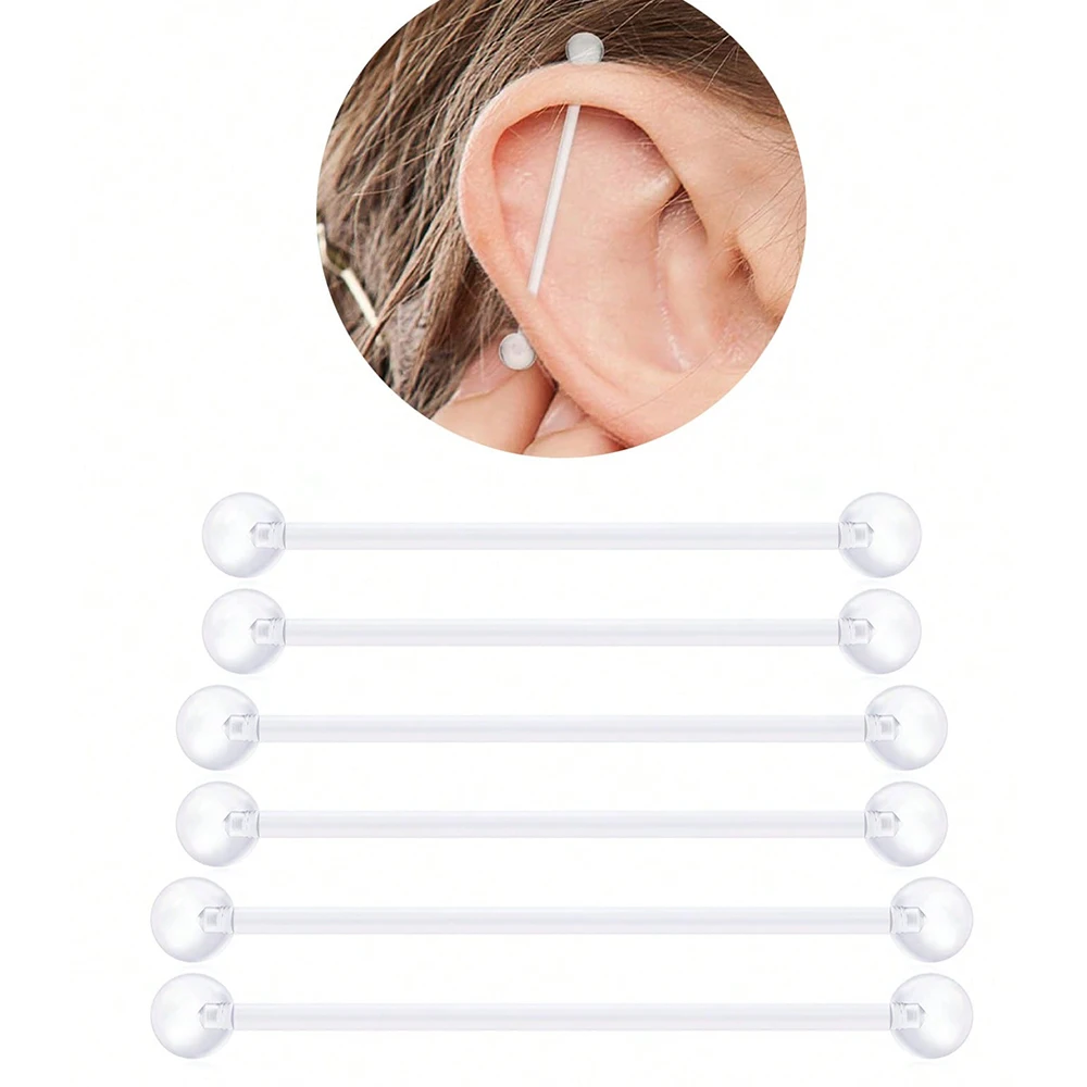 Clear Piercing Retainer, Hypoallergenic Bioflex Plastic