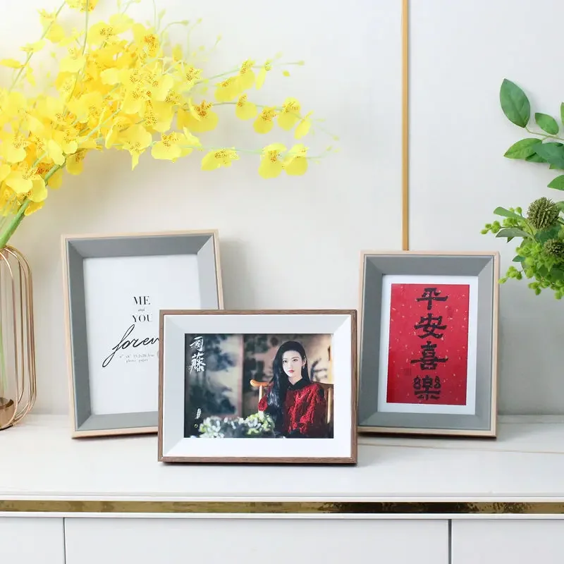 Wooden Photo Frame With Thickened 6/7/8inch 10-inch Studio Photo Rack Diy Painting And Realistic Wedding Dress Wall Frame