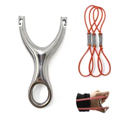 Stainless Steel Recurve Slingshot Full Metal Sling Portable Slingshot Hunting Shooting Strong Corrosion-resistant Sling