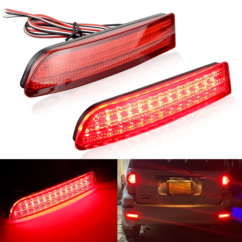 2 pçs led amortecedor traseiro refletor de luz para toyota avensis alphardtima rav4 gaia prvia ipsum cauda freio parar lâmpada traseira nevoeiro lâmpada
