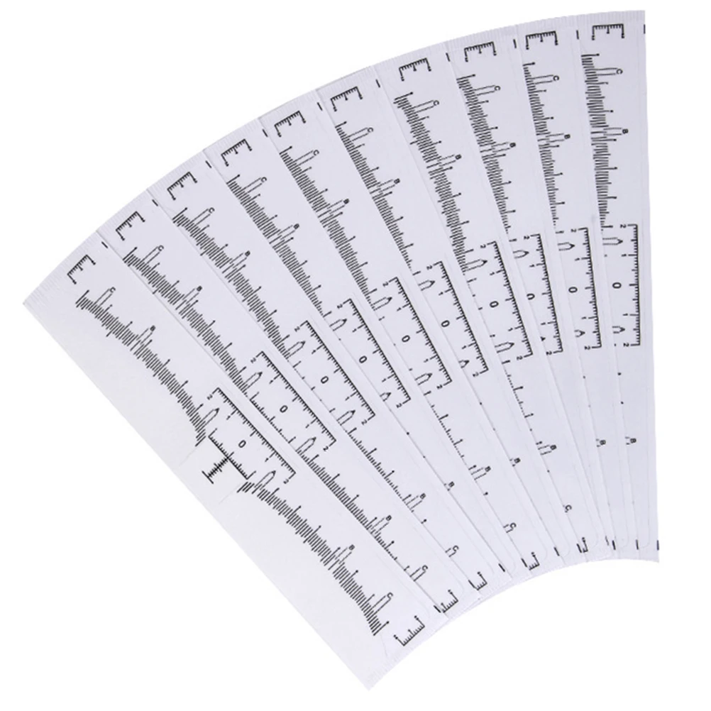 

100Pcs Durable Microblading Eyebrow Ruler Shaper Tool Accurate Professional Eyebrow Measure Vernier Caliper