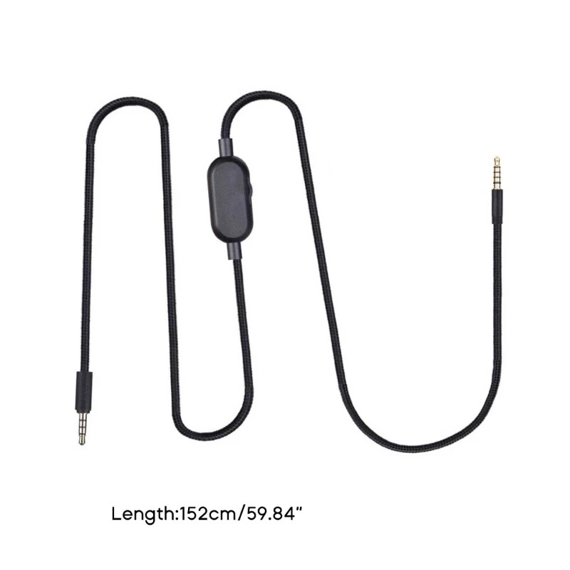 Braided Cable Extension Cord for Logitech GPRO X G233 G433 Headset Wire with Mute Volume Control Corrosion Resistant Connector