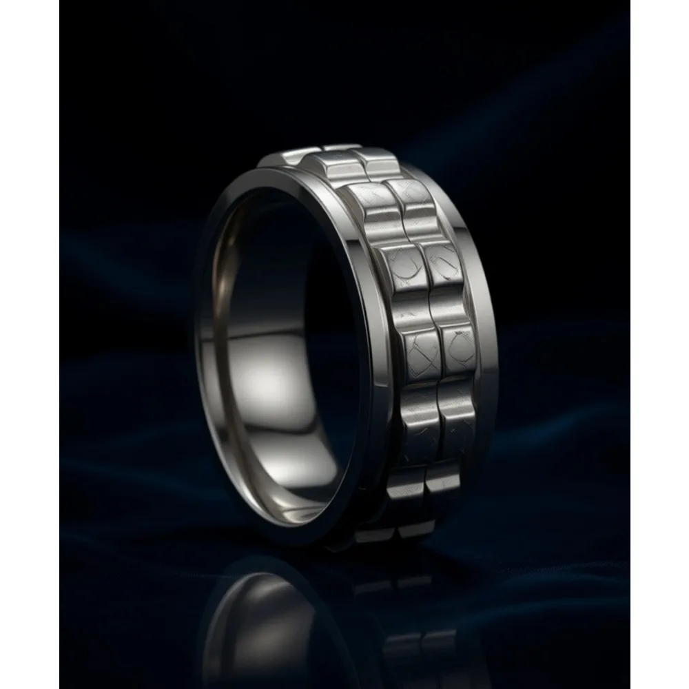 

Кольцо-спиннер из вольфрама и титана 8 мм, серебристо-черное с золотом, для снятия тревоги, обручальное, с полированной ступенчатой поверхностью, комфортная посадка