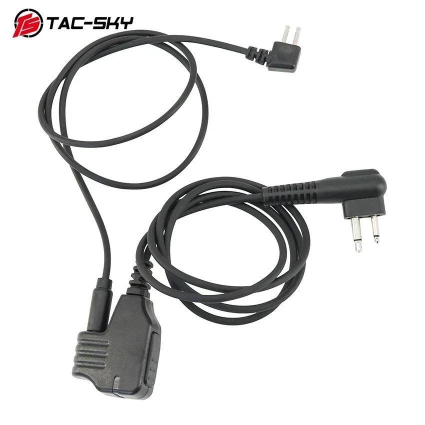 TS TAC-SKY Motorola 2-Pin Plug to 2-Pin Microphone Adapter for COMTA I /TCI LIBERATOR I Tactical Shooting Headsets