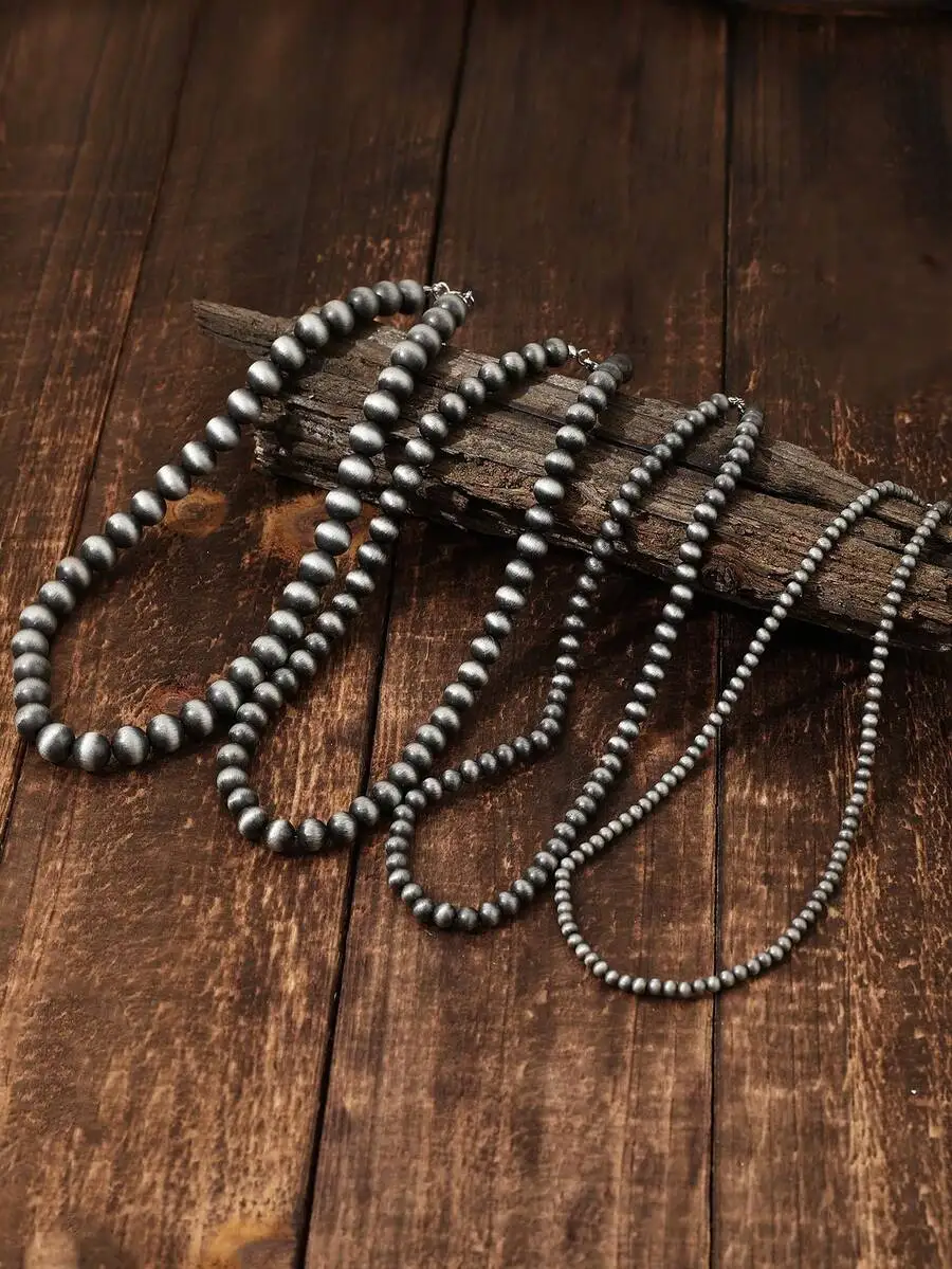 

4pcs Western cowboy vintage Navajo-style beaded necklace set