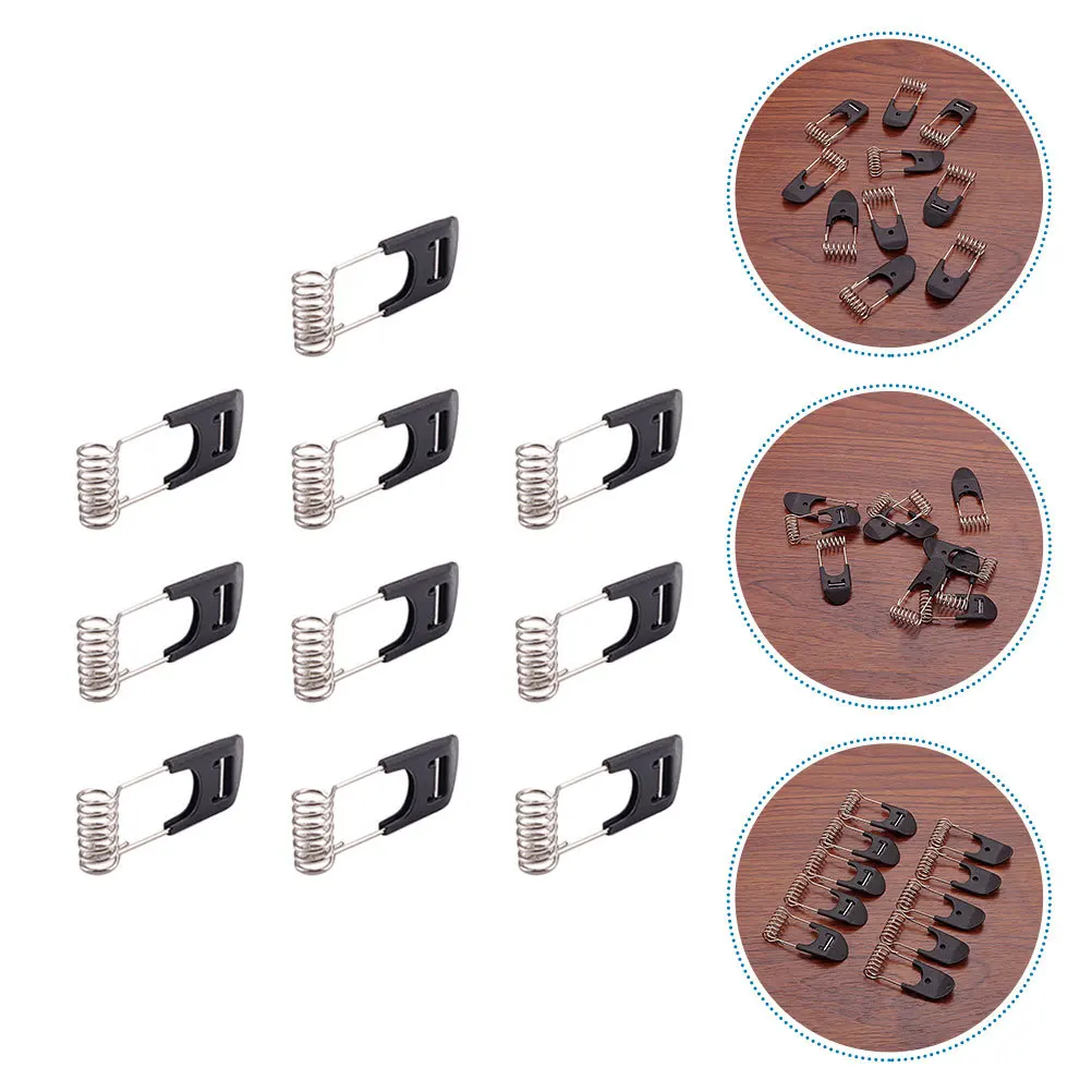 

10Pcs Decorative Light Spring Clips Black Plastic Metal Durable Fixing Clips for Ceiling Lamps LED String Lights