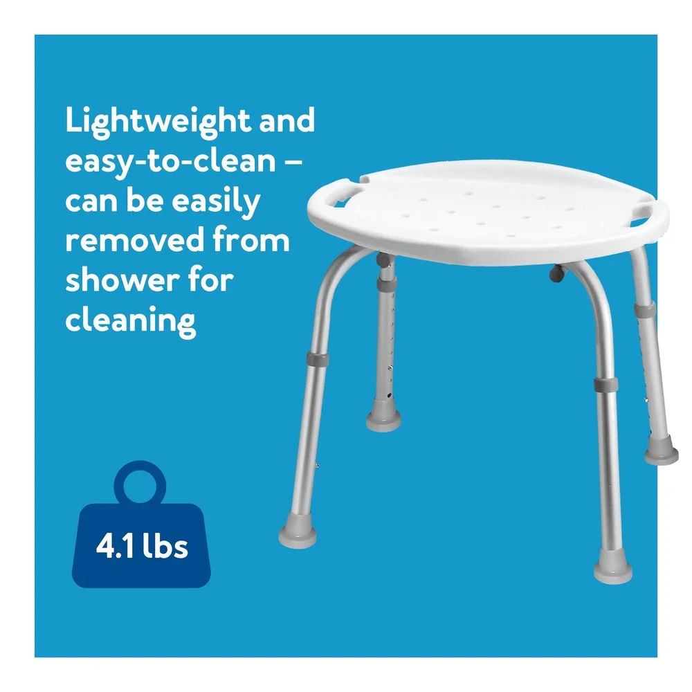 Bangku Kursi Mandi Mandi Dapat Disesuaikan Kaki Aluminium Kapasitas 350lb Pegangan Plastik Anti-selip Tahan Lama Rakitan Bebas Alat Nikmati Kenyamanan