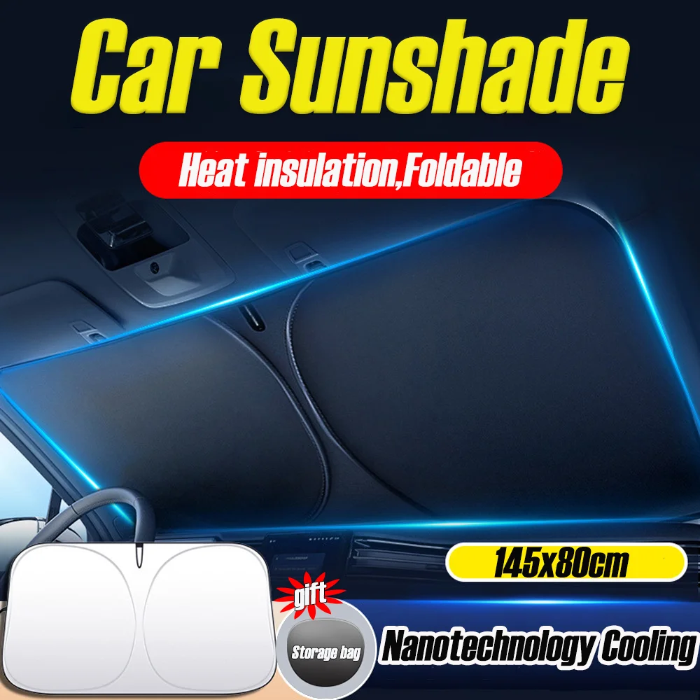 Car Front Window Sunshade Cover Summer Multifunctional Foldable Cars Sun Shade Foldable UV-Protective Covers Auto Accessories