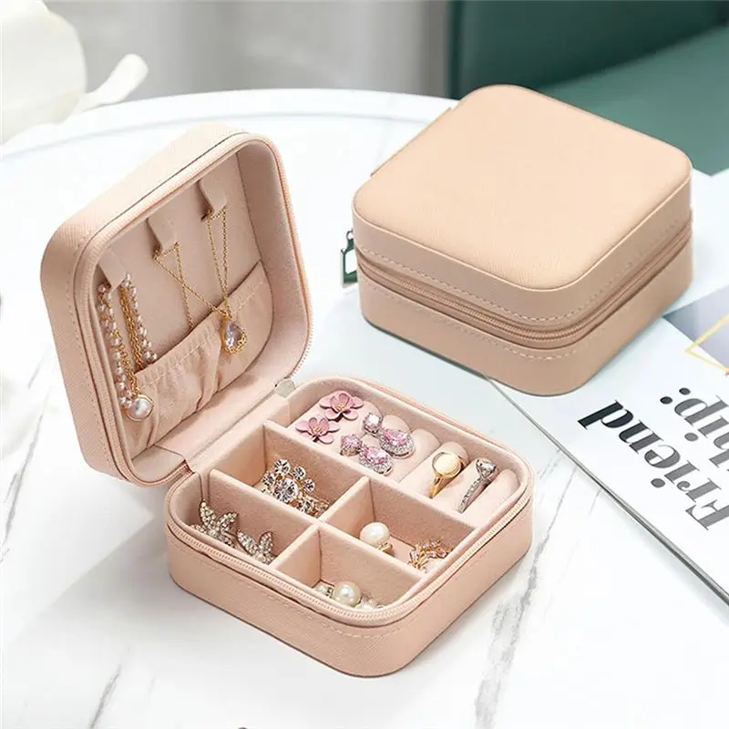 

AWAH Mini Jewelry Box PU Leather Portable Travel Jewelry Storage Box Ring Earring Necklace Storage