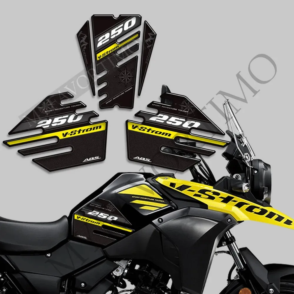 For Suzuki V-STROM VSTROM V STROM DL 250 SX 250SX Adventure Tank Pad Stickers Decals Gas Fuel Oil Knee Kit Protector