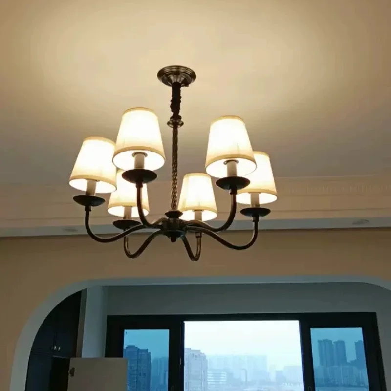 SANDYHA American Retro Pendant Light Rural Minimalist Chandelier LED Hanging Lamp for Bedroom Living Room Restaurant Home Decor