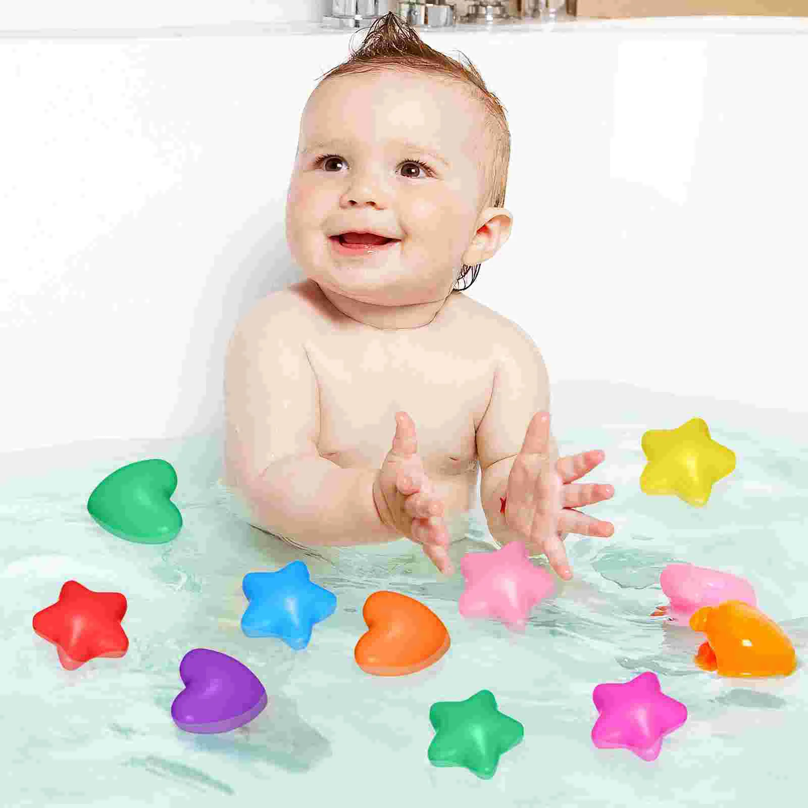 100 Uds. Bola de océano bolas en forma de corazón juguetes de natación en forma de estrella juego divertido para niños piscina creativa