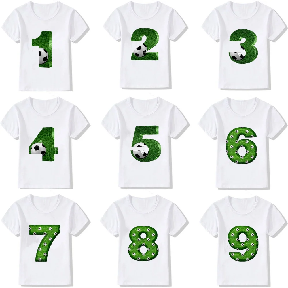 

Custom Kids Football Birthday Tshirt Numbered Design Breathable Tee for Children