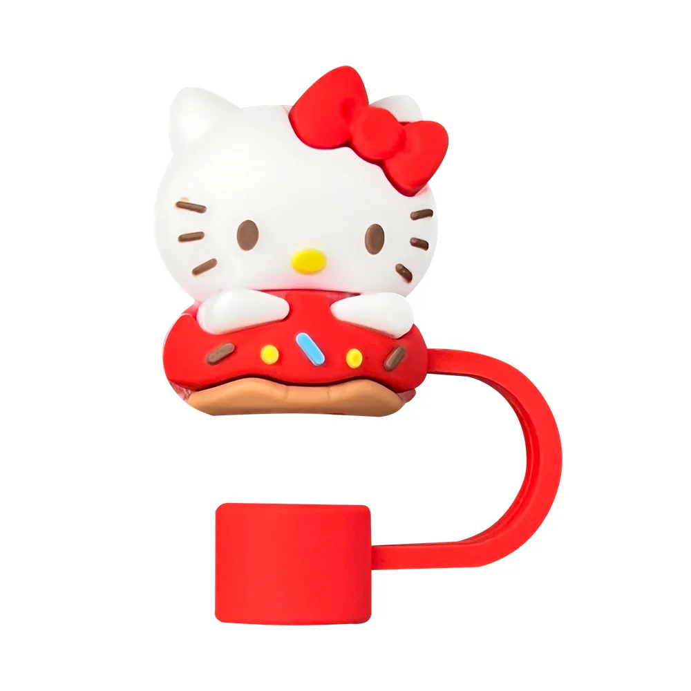 HelloKitty 밀짚 커버 캡 10mm 방진 재사용 가능한 밀짚 팁 스탠리 컵 용 뚜껑 누출 방지 방진 밀짚 커버 선물
