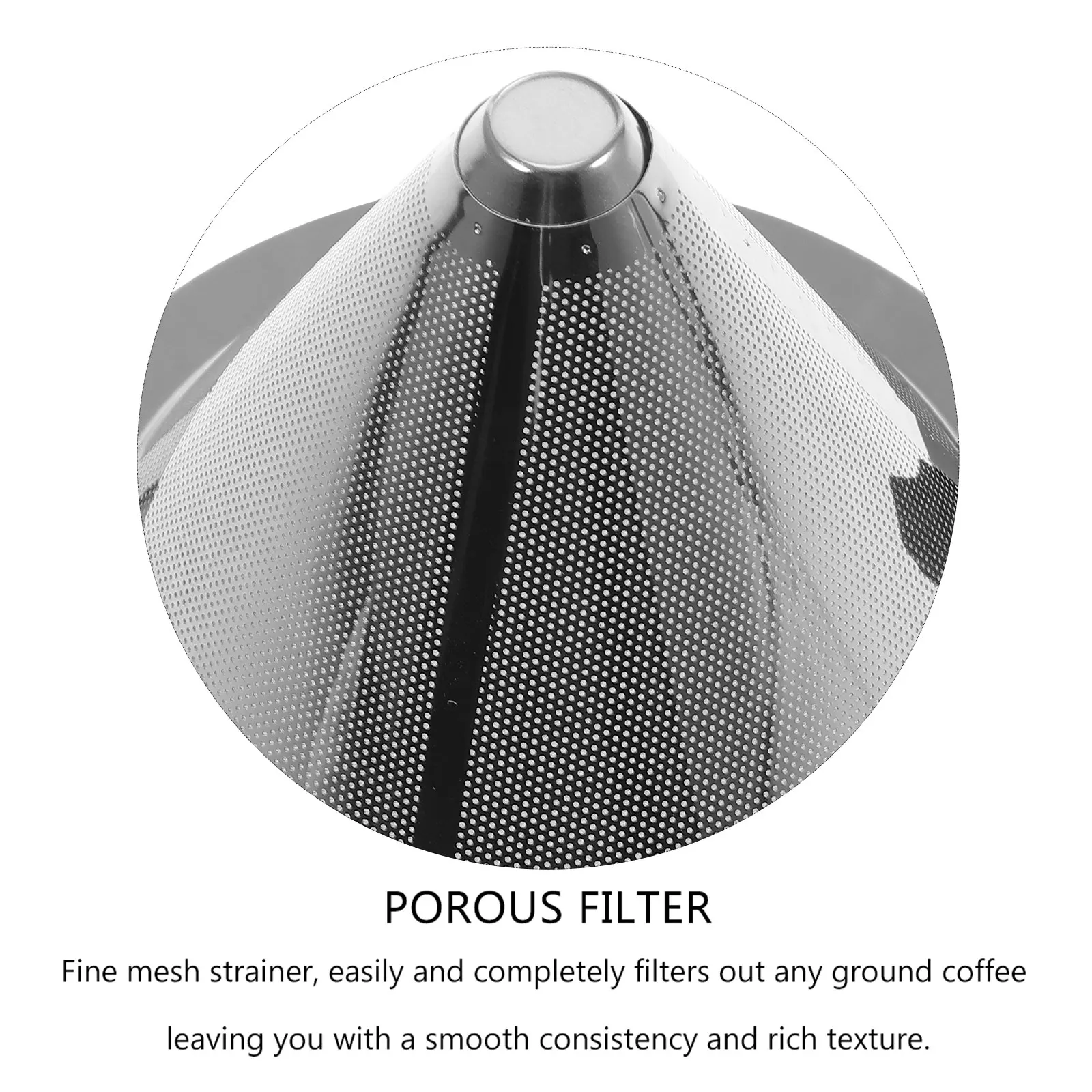 

Stainless Steel Funnel Kitchen Filter Coffee Funnel Dripper Machine Premium Material Easy Hold Strainer Home Use