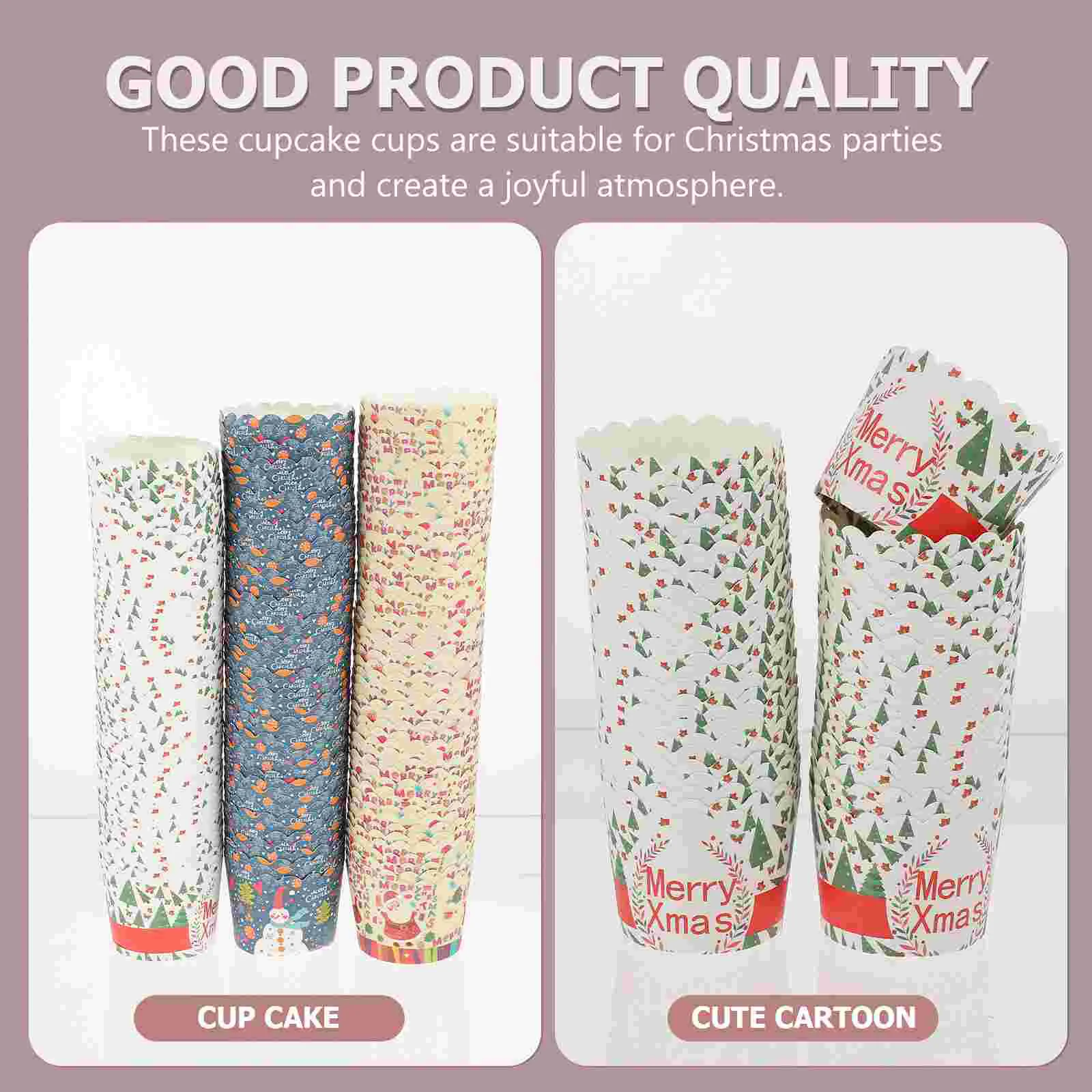 150 ชิ้นมัฟฟินคริสต์มาสเค้กถ้วยเบเกอรี่เครื่องมือทําขนม DIY Bakeware อุปทาน