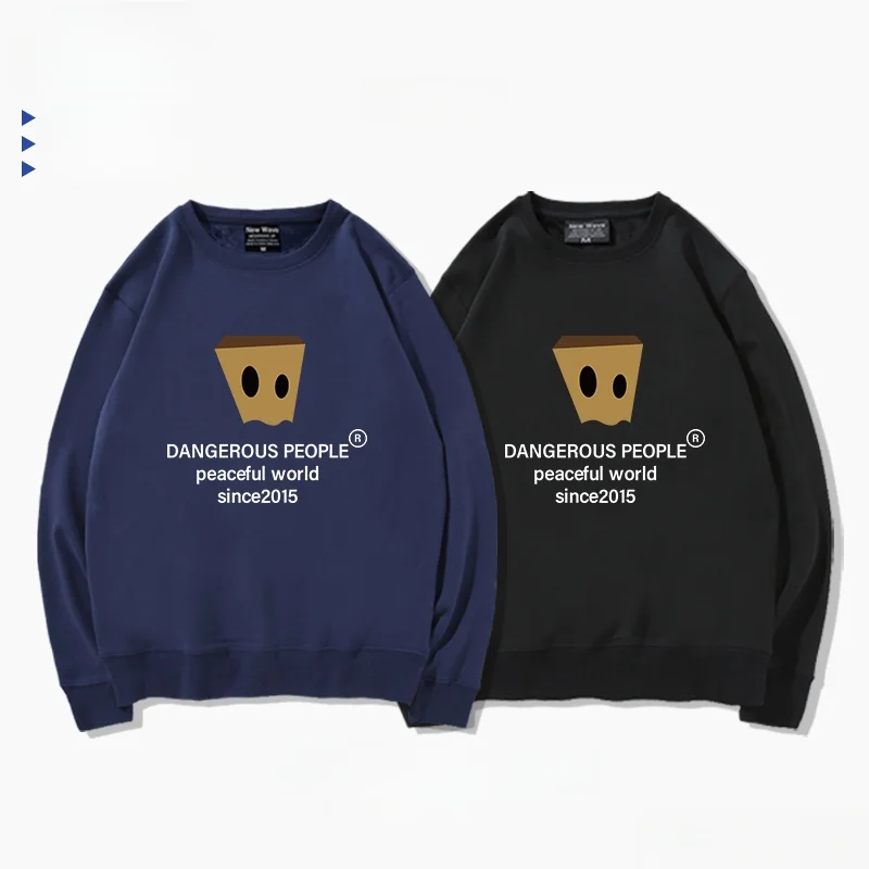 

Хлопковая толстовка с круглым вырезом и принтом Paper Bag Man, весна-осень-зима, удобная, антибактериальная, немнущаяся.