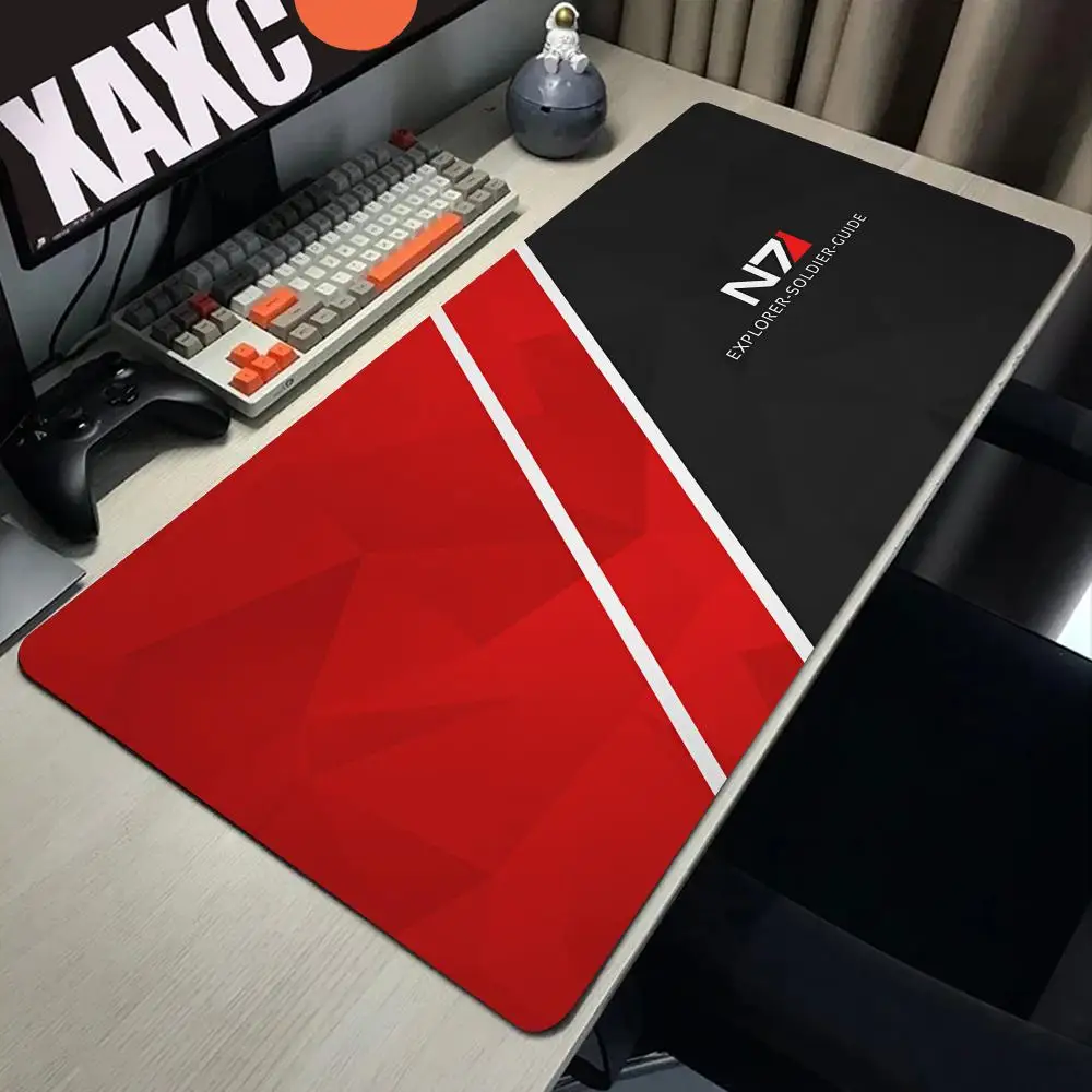 Mass Effect N7 Mouse Pad Large Gaming Accessories Mouse Mat Keyboard Mat PC Gamer Desk Pad XXL Computer Mousepad Laptop Mausepad