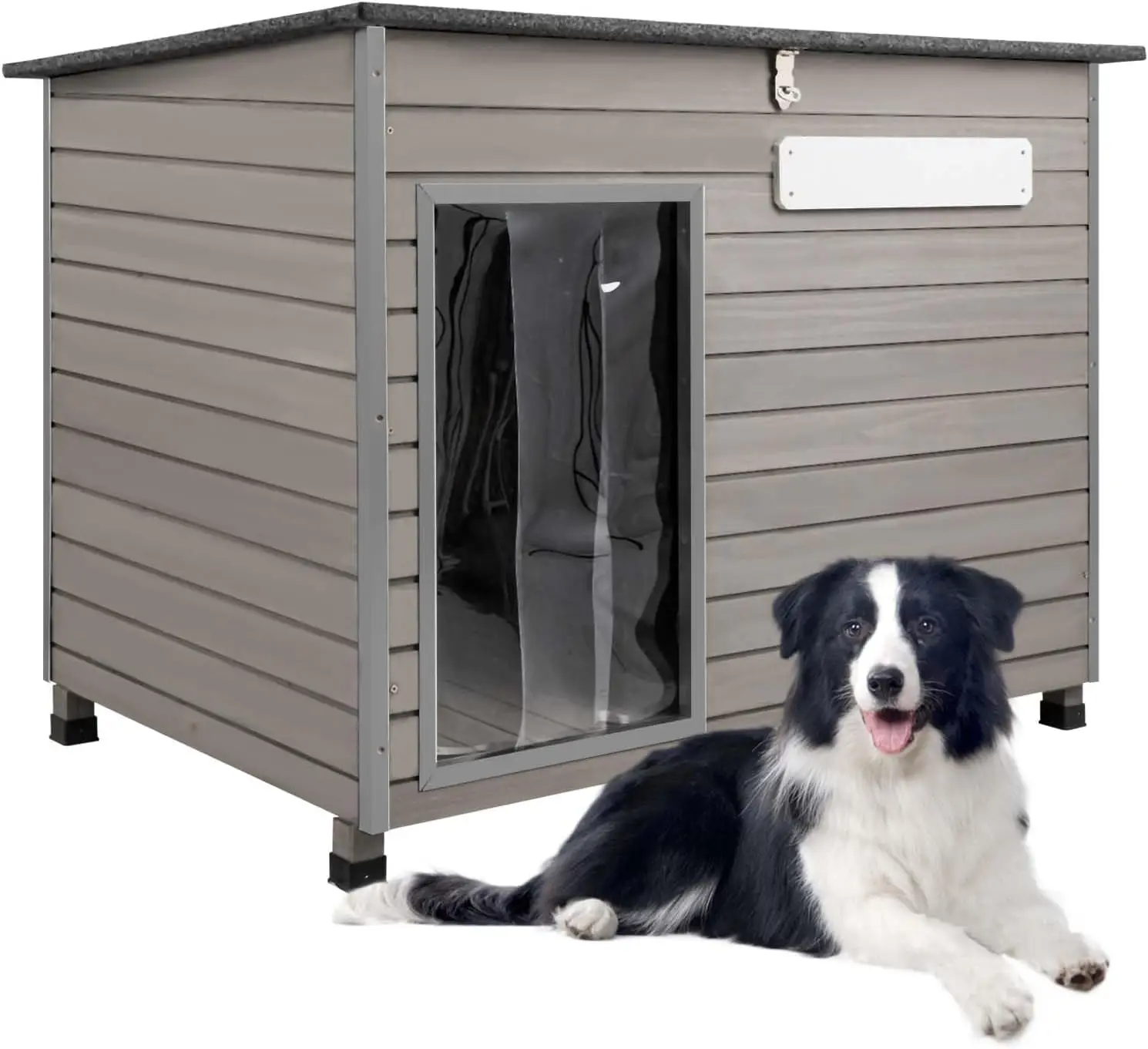 

Petscosset Dog House Outdoor Wooden Puppy Shelter for Small Sized Dogs