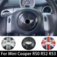 For MINI Cooper R50 R52 R53 Car Steering Wheel Center Panel Car Sticker Car-Styling Interior Trim Auto Accessories