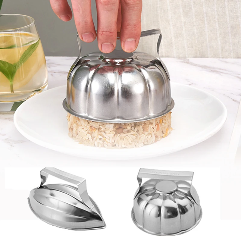 Stainless Steel Rice Ball Mold Omelet Rice Pumpkin Shaped Onigiri Mold With Handle Pawpaw Shaped Baking Mold Kitchen Restaurant