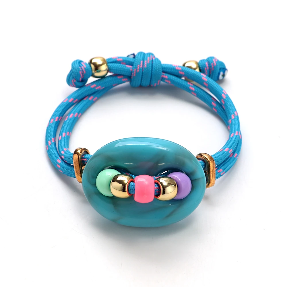Trendy multicolor armband met varkensneus kralen voor vrouwen, nieuwe kleurrijke verstelbare handgeweven armband, 2026 mode sieraden