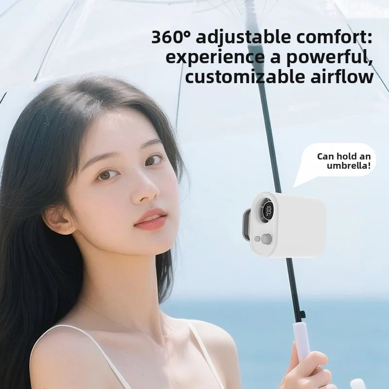 New Mini Clip-on Wearable Fan Brushless Motor 360 Rotation Multi-Function Ice Compress Cooling Portable Rechargeable USB Outdoor