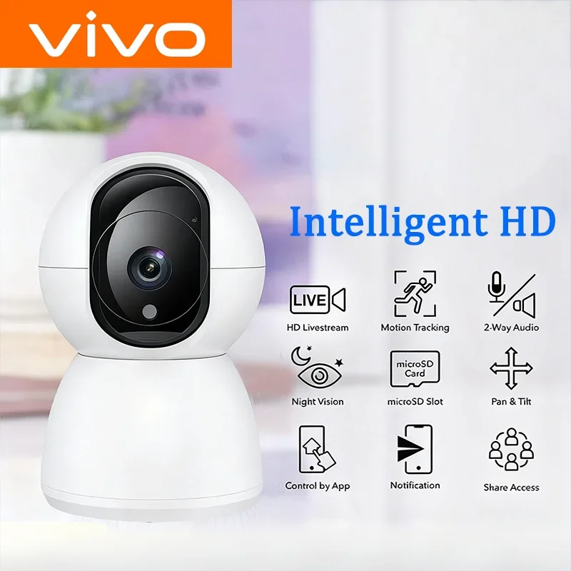 

VIVO 8MP 4K Wi-Fi Внутренняя камера безопасности 5-кратный цифровой зум Панорамирование Наклон IP-камера Ai Автоматическое отслеживание Ночное видение Домофон Безопасность