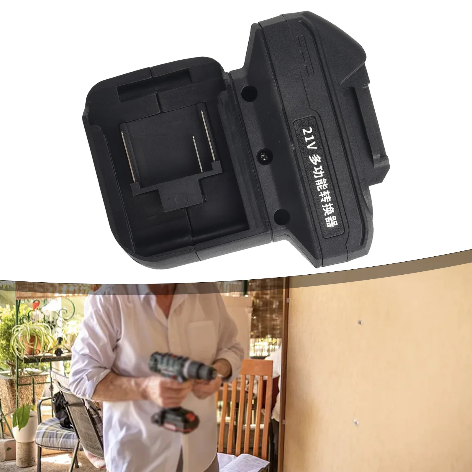 Convertidor de adaptador de batería 2 en 1, convertidor de batería uno a dos para taladro de impacto, llave, destornilladores, luz de trabajo, piezas de herramientas eléctricas