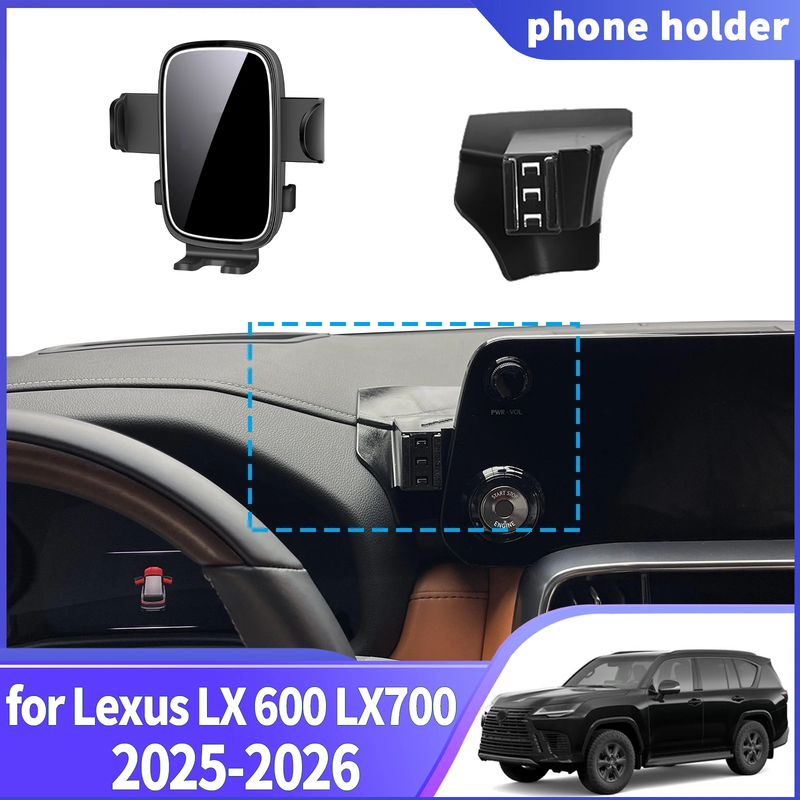 

fit for Lexus LX 700 LX700 LX600 600 LX700H F SPORT Navigation Phone Holder Mount Customized Car accessoires
