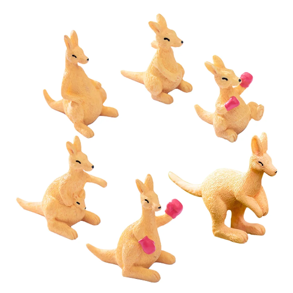 6 Pcs Micro Landscape Kangaroo Statue Artic Animals Figurines Koala Clips Duck Toy Habitats for Kids Toymany Large Ornament