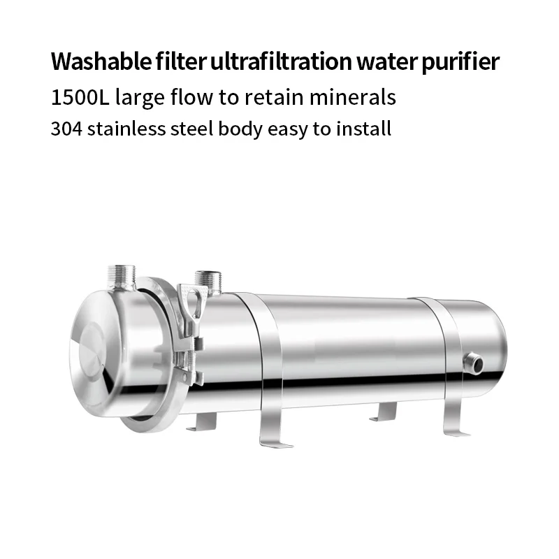 Mussidan-filtro PVDF de acero inoxidable para cocina, sistema de ultrafiltración de 1500L, máquina de tratamiento de agua potable