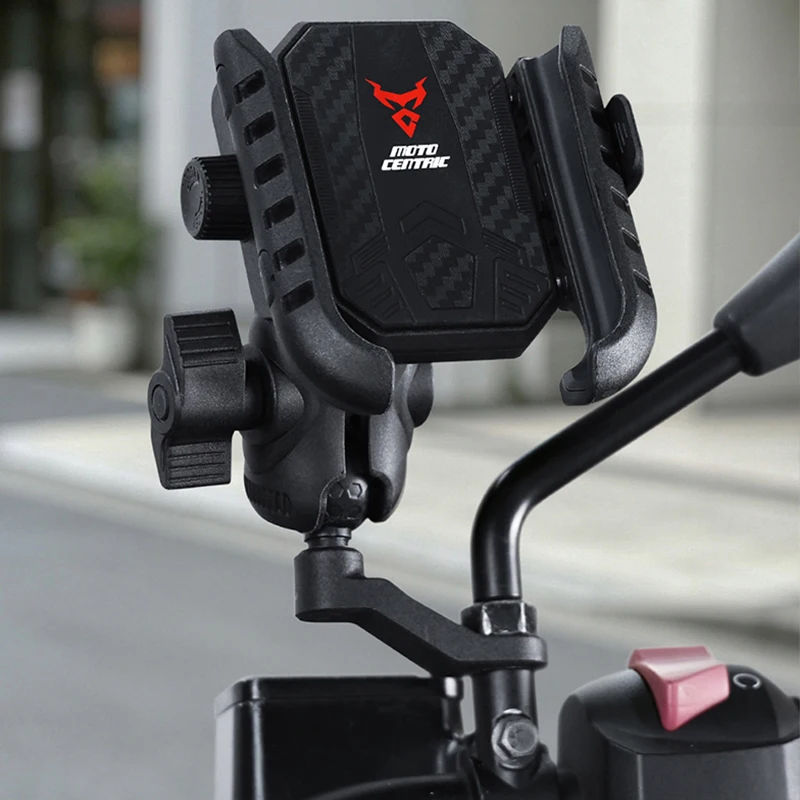 Motorcycle Riding Shock -Absorbing Phone Holder Type Charge Adjustable Moto Support Cellphone Handlebar Rear View Mirror Mount