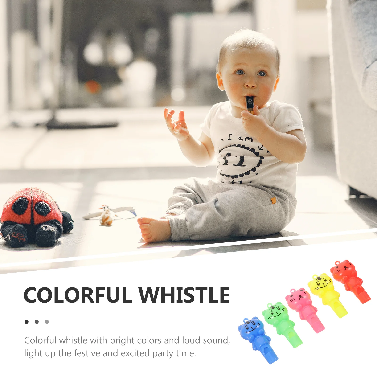 

10Pcs Whistle with Lanyard Festive Colored Whistles for Kids Party Goodies Bag Fillers Noise Makers Team Building Fun