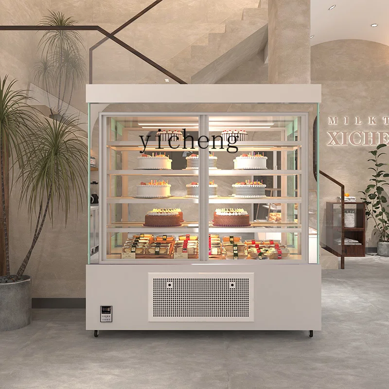 ZC Vertical Cake Counter-Wind Refrigerated Display Cabinet Fruit Fresh Cabinet Front Door Commercial Use