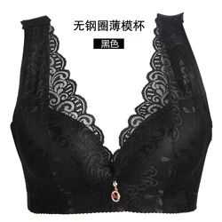 Full Coverage Bras Sexy Deep V Bra Big Size 34-52BCDE Sexy Lace Push Up Bra Wireless Deep V Adjustable Thin Cup Comfortable Bras