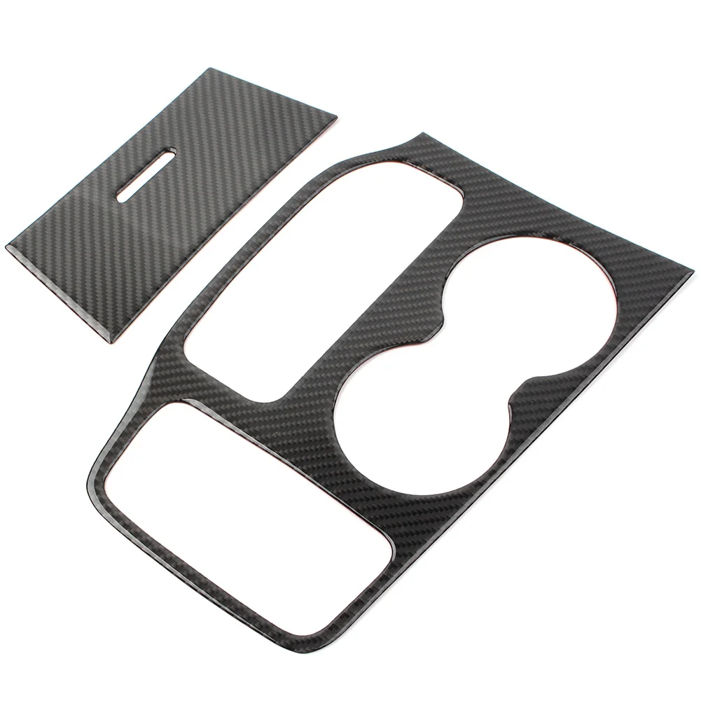 2X Auto Dashboard Gear Shift Panel Cover Carbon Fiber ABS Car Sticker For Jeep Grand Cherokee 2016 2017 2018 2019 2020 2021 LHD view 4