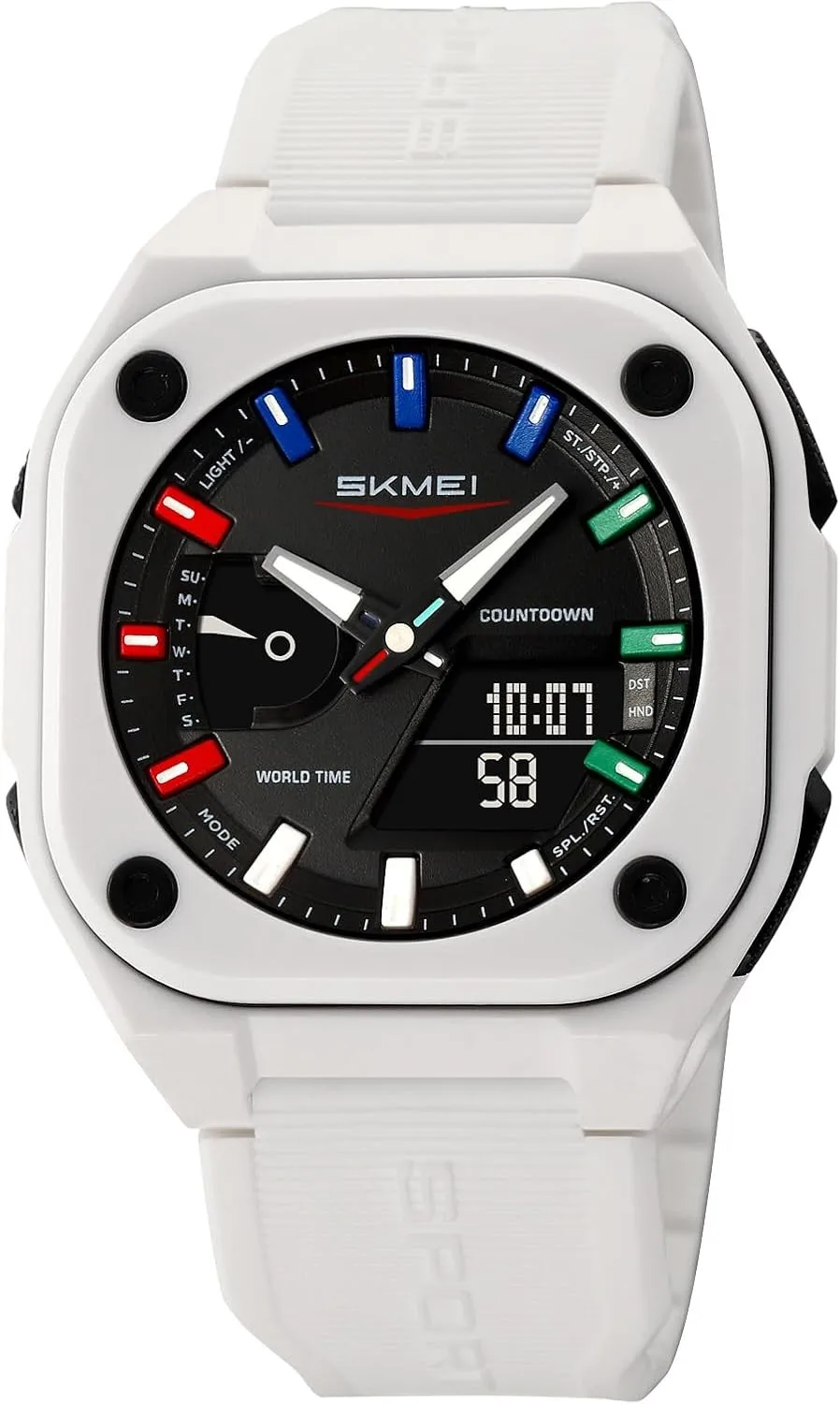 

Многофункциональные водонепроницаемые спортивные часы 50 м в стиле милитари со светящимся дневным календарем