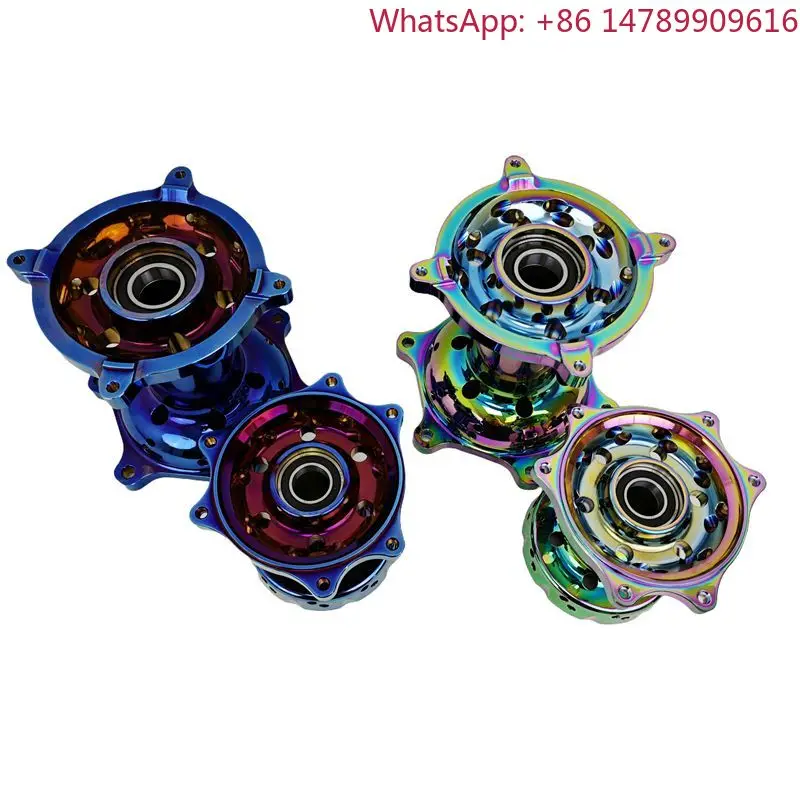 Supermoto Forged Aluminum Alloy Wheel Hub CNC Machined Blue Burnt Finish UniversalMotorcycl AccessoriesCustom Color High Quality