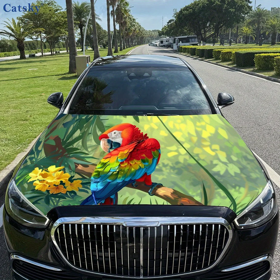 

Colorful Parrot print,car hood stickers,PVC waterproof Self adhesive car hood sticker,car hood decoration protection stickers,Au