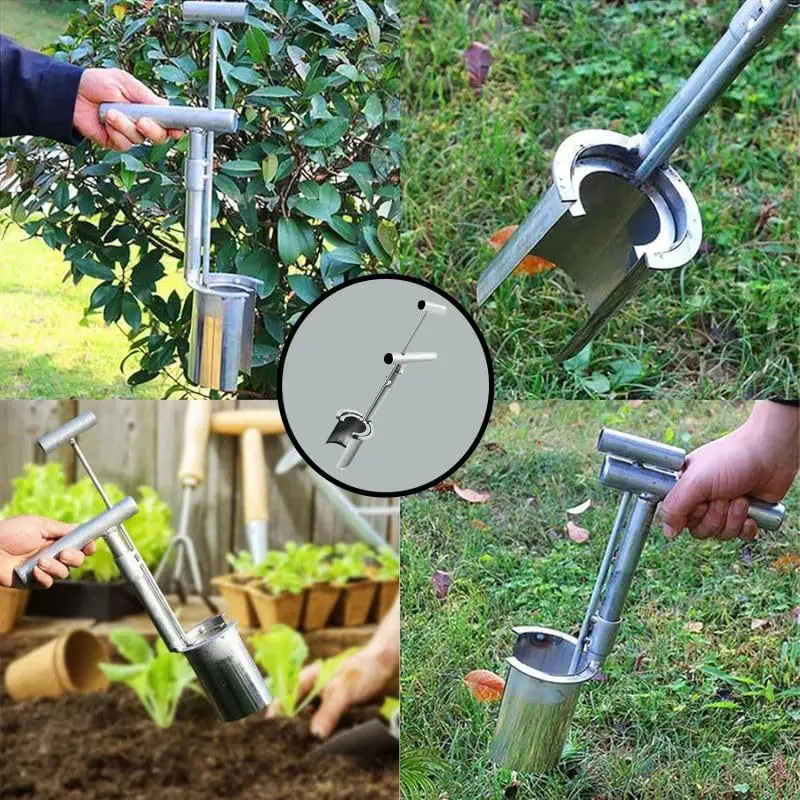 Bulb Planter Tool,Depth Mark Bulb Planter,Stainless Steel Bulb Planter Digger,Transplanter for Tulip Daffodils,Garden Accsesorie