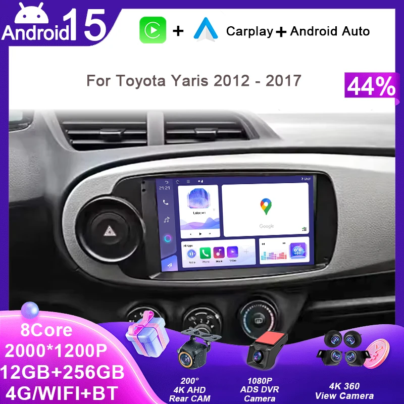 

Car Radio For Toyota Yaris 2012 2013 2014 2015 2016 2017 Android 15 Multimedia Video Player GPS Stereo Navigation WIFI No 2 din
