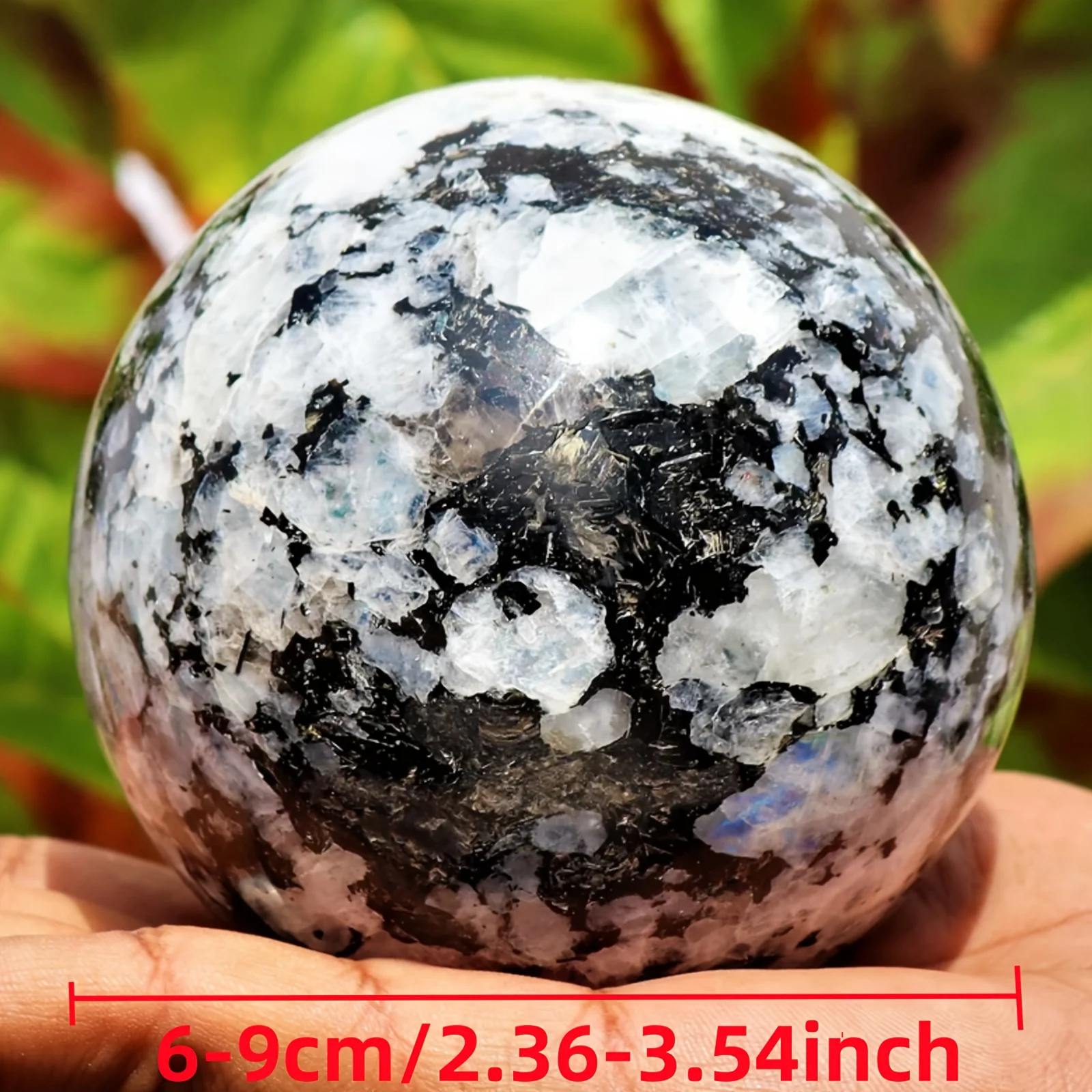 1PC Flash Rainbow Moonstone Crystal Sphere, Elegant Home Decor,Unique Birthday Gift,Holiday Party Decorations, Halloween Gift